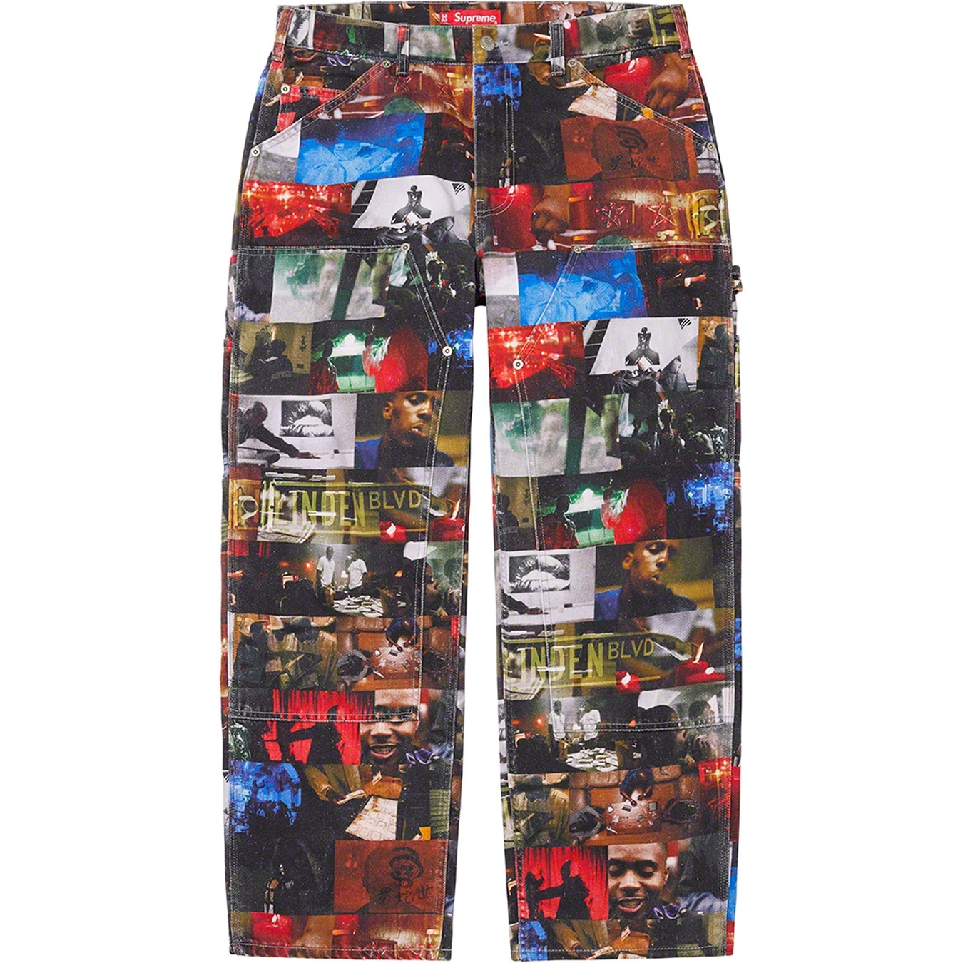 Nas and DMX Collage Double Knee Denim Painter Pant view 3